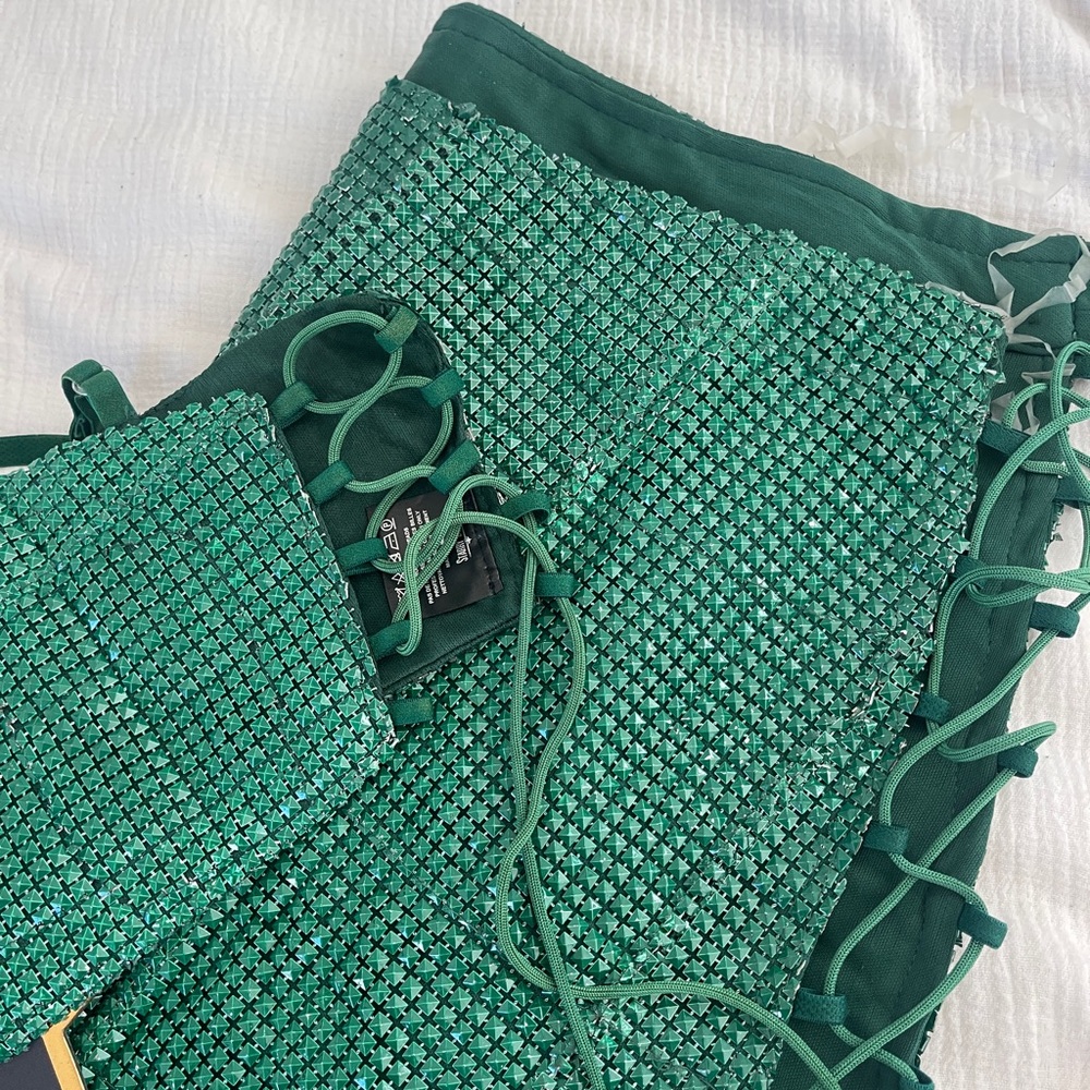 NWT Starry Eyed premium bling lace up green matching set